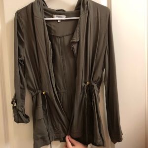 Olive green lightweight utility jacket